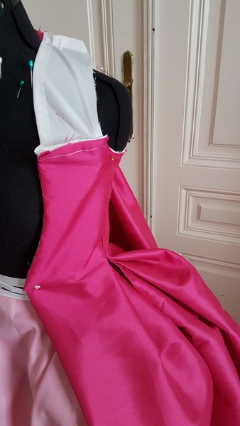 marie antoinette cosplay rococo 18th century pink dress lady oscar rose of versailles wip progress robe a la francaise