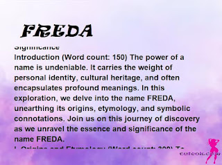 meaning of the name "FREDA"