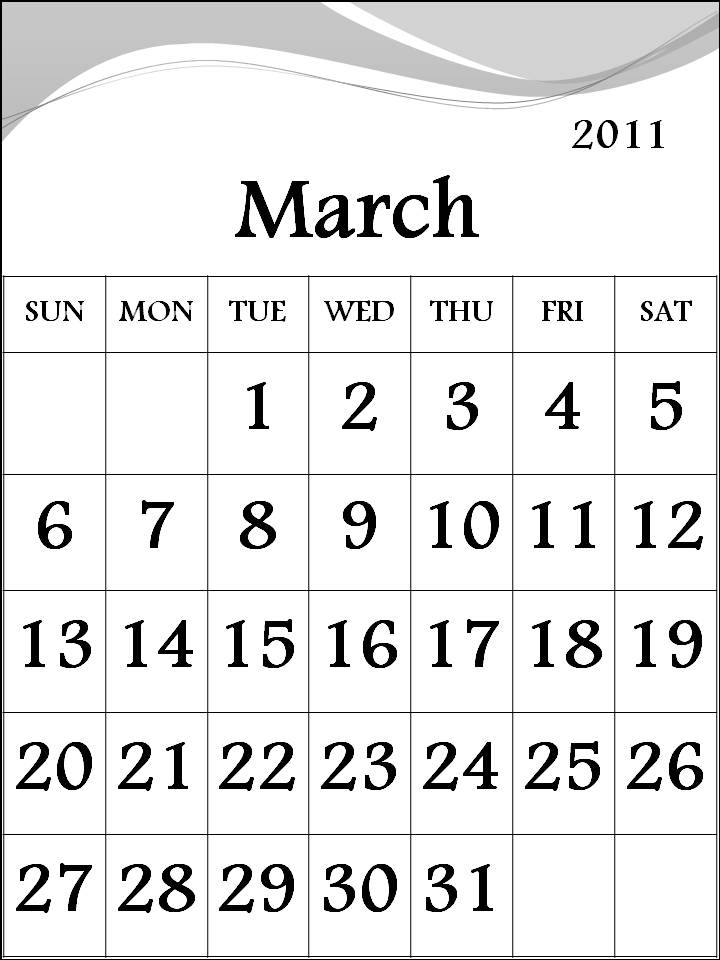 monthly calendar printable 2011. Free Printable Calendar 2011