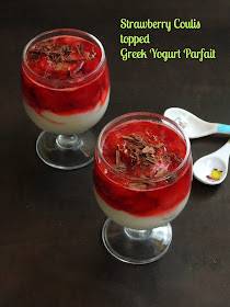 Strawberry Coulis Yogurt Parfait,Greek Yogurt Parfait