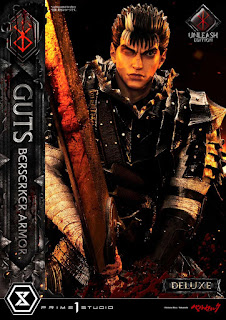 Berserk - Guts in Bersrk Armor Rage Edition y Unleash Edition Statues de Prime 1 Studio