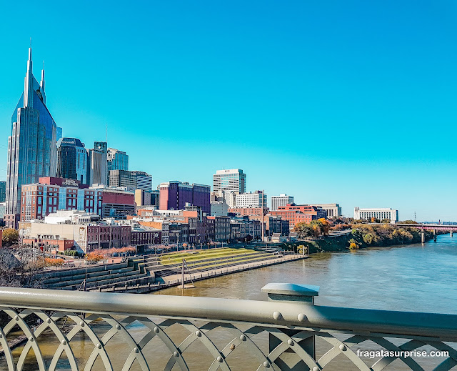 Nashville vista da Ponte de Pedestres John Seigenthaler