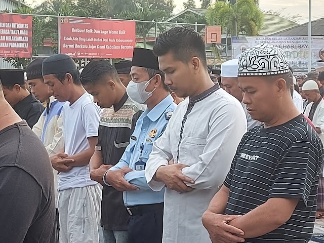 Sholat Ied Adha di Lapas Banjarmasin, Kakanwil Kalsel : Jadikan Lingkungan Lapas Lebih Baik 