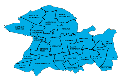 Ealing Map Region Political