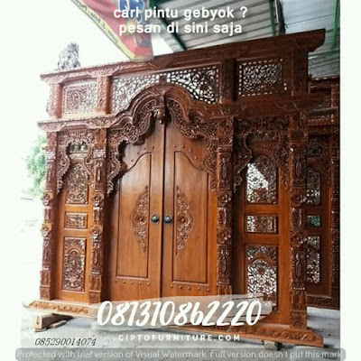 Pintu gebyok berasal Dari jepara Jawa Tengah