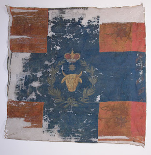 Bandeira militar da Moldávia (modelo de 1834; imagem disponível na Wikimedia Commons).