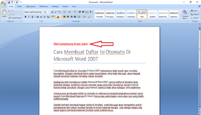 Cara Membuat Daftar Isi Otomatis Di Microsoft Word 2007 #1