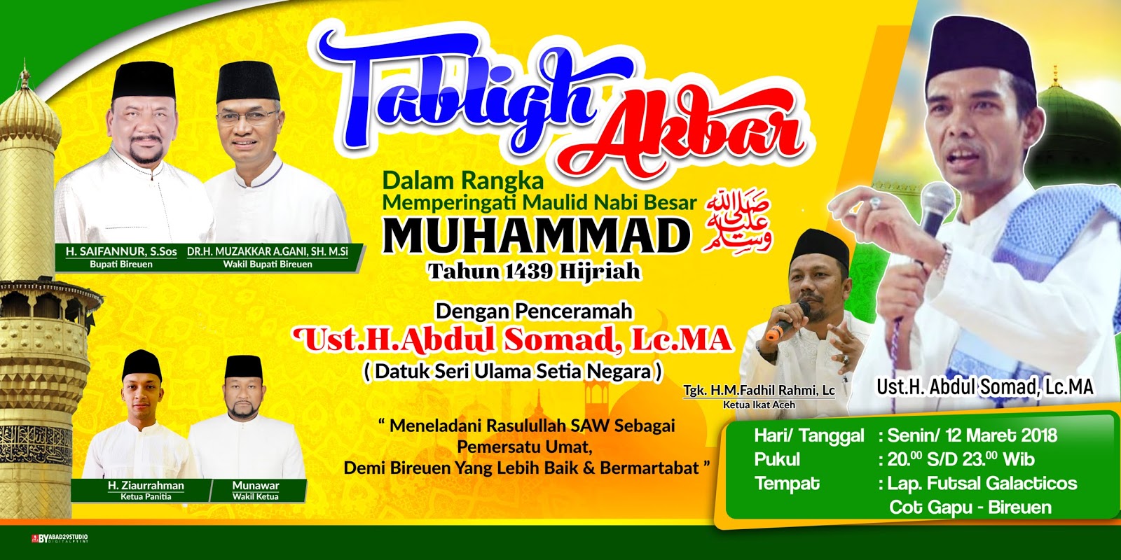 Baliho Tabligh Akbar Ust Abdul Somad Di Bireuen Abad29studio