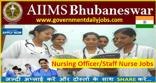 AIIMS Bhubaneswar Recruitment 2017 for 927 Staff Nurse Posts | Apply Online