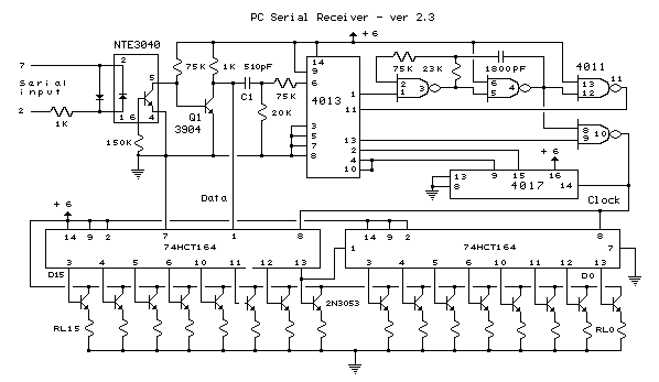 Simple PC Serial Port Receiver Circuit Diagram