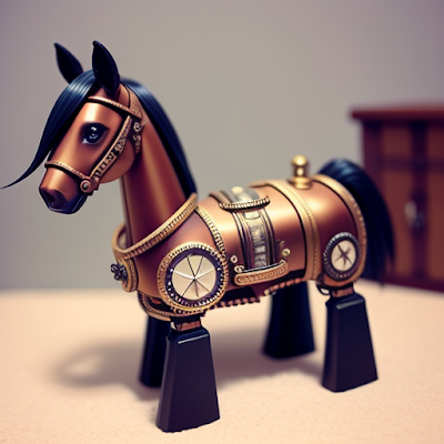 Steampunk Horse Statue Miniature 3D amazingwallpapersa blogspot com (2)