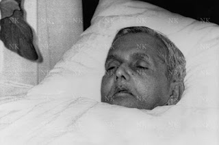 Close-up photograph of Prime Minister Lal Bahadur Shastri in eternal sleep at Tashkent on 11 January 1966