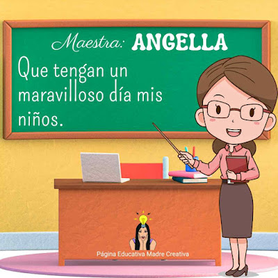 PIN Nombre Angella - Maestra Teacher Angella para imprimir