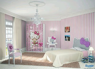 Girls Bedroom Decoration with Hello Kitty