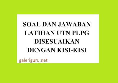 Download Berkas Contoh Soal UTN PLPG Sesuai dengan Kisi-Kisi - Galeri Guru