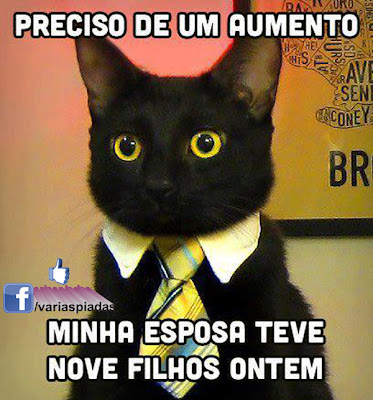 Preciso de um aumento. Minha esposa teve nove filhos ontem. Frase para Facebook.