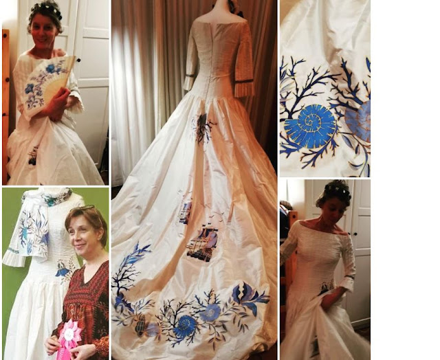 Une robe de mariée peinte à la main