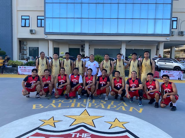Semarak Hari Bhayangakara ke-79, Polresta Balikpapan Gelar Turnamen Bola Basket Antar Satfung dan Polsek Jajaran