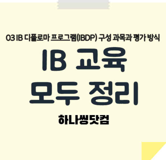 IB 디플로마 프로그램(IBDP) 구성 과목과 평가 방식