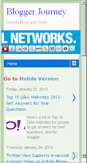 (screenshot) Blogger Journey Site- Mobile template enabled