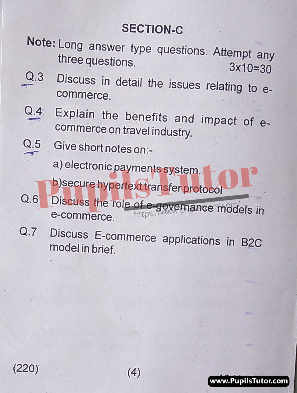 HSBTE (Haryana State Board of Technical Education, Panchkula Haryana) Semester Exam (FAA (Finance Accounts And Auditing) – Finance Account And Auditing) E-Commerce Important Questions Of 2022 Exam PDF Download Free (Page 4)