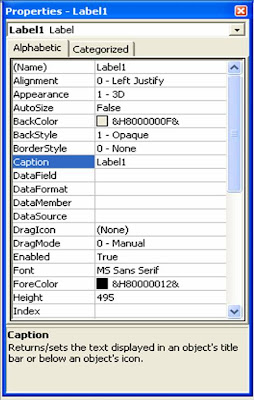 Visual Basic 6.0 Tutorials Code & Project For Beginners: Label Control Properties of Visual ...
