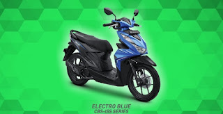 Tampilan Warna Honda Beat CBS-ISS Electro Blue