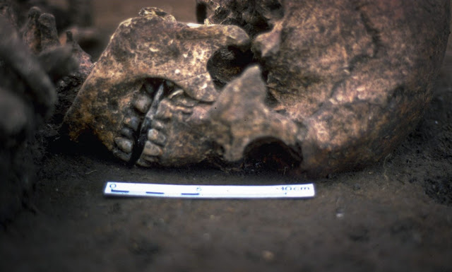 Скелет мужчины был найден с плоским камнем во рту