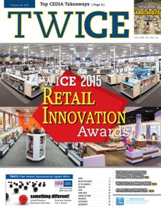 TWICE This Week In Consumer Electronics 2015-20 - October 26. 2015 | ISSN 0892-7278 | TRUE PDF | Quindicinale | Professionisti | Consumatori | Distribuzione | Elettronica | Tecnologia
TWICE is the leading brand serving the B2B needs of those in the technology and consumer electronics industries. Anchored to a 20+ times a year publication, the brand covers consumer technology through a suite of digital offerings, events and custom content including native advertising, white papers, video and webinars. Leading companies and its leaders turn to TWICE for perspective and analysis in the ever changing and fast paced environment of consumer technology. With its partner at CTA (the Consumer Technology Association), TWICE produces the Official CES Daily.