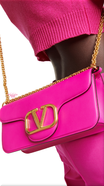 ♦Pink Valentino Garavani Locò leather shoulder bag #bags #pink #brilliantluxury