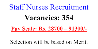 354 GNM BSc Staff Nurse job opportunities