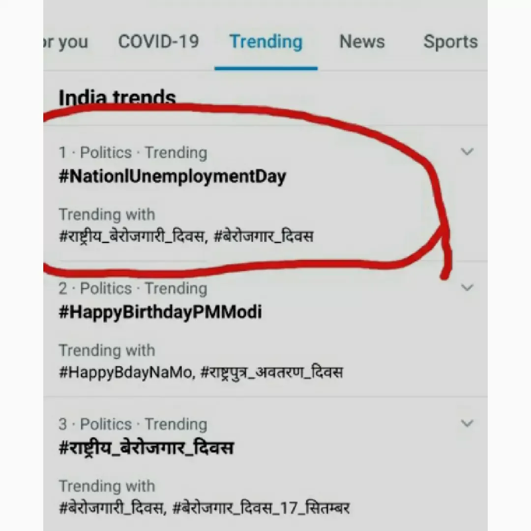 Unemployment day trending on modi's birthday