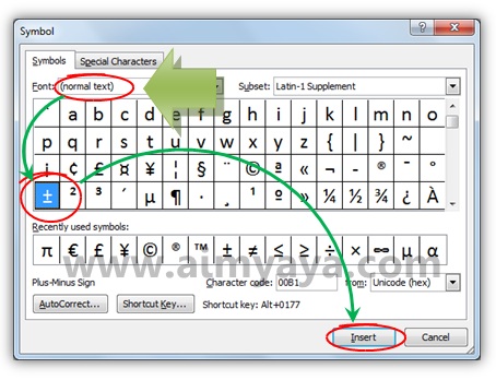 Kita sering memakai goresan pena atau tanda plus minus  Cara Membuat Plus Minus Otomatis di Ms Word 2010