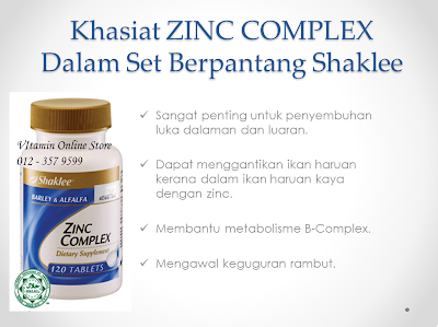 zinc dalam set berpantang shaklee