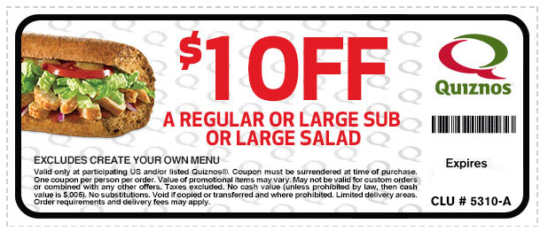 quiznos coupons