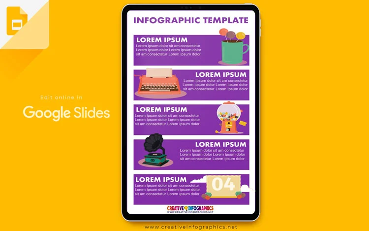 Informative infographics in Google Slides with simple design