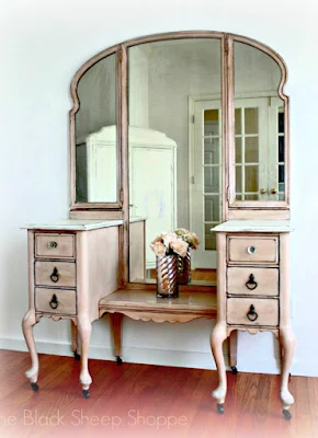 Vanity painted Scandinavian Pink.