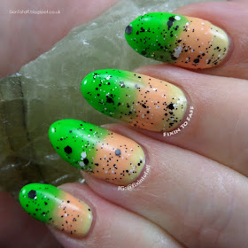 A recreation of A Girl And Her Polish's Soft Neon Gradient nail art.