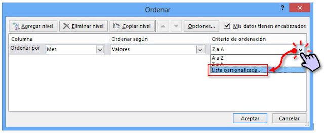 Ordenar datos en Excel de acuerdo a una lista personalizada