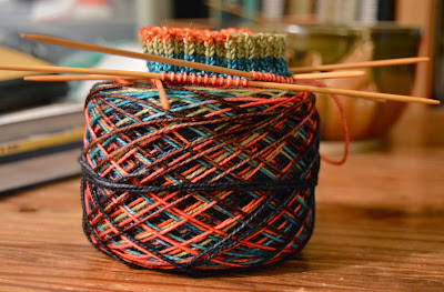 fingering weight sock yarn in faded jewel tones