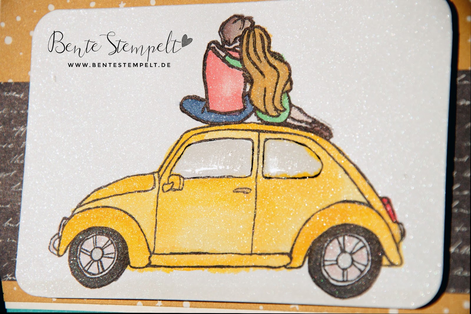 Stampin up Beautiful ride gelber vw käfer stempel