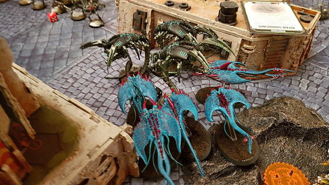 Warhammer 40k battle report - Maelstrom of War -  Schemes of War - 1000 points - Chaos Daemons vs Necrons