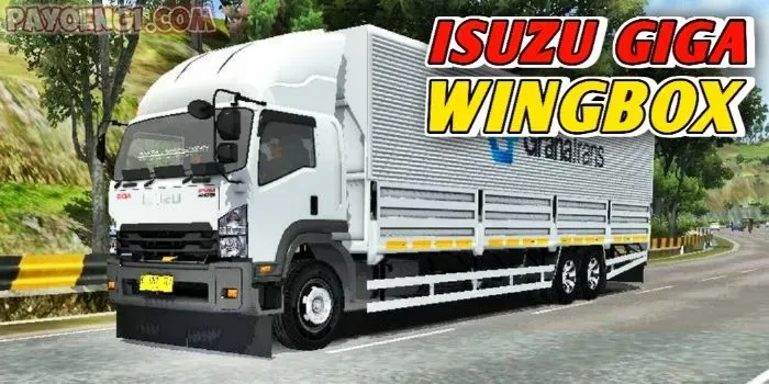 mod bussid truck isuzu giga wingbox