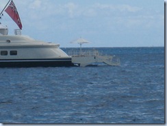 Floating patio on back of yacht, St. Barths