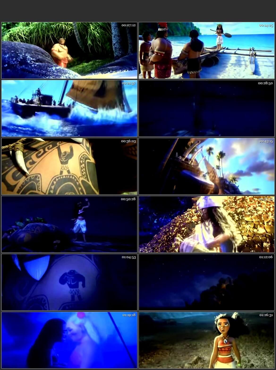 Screen Shot Of Moana 2016 300MB Full Movie Hindi Dubbed Free Download 480P HDTS Small Size PC Movie