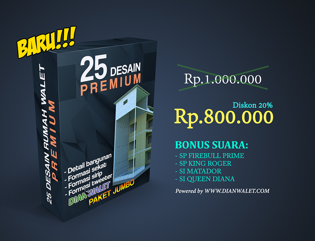 Paket Jumbo 25 Desain Rumah Burung Walet Remaja Sampit