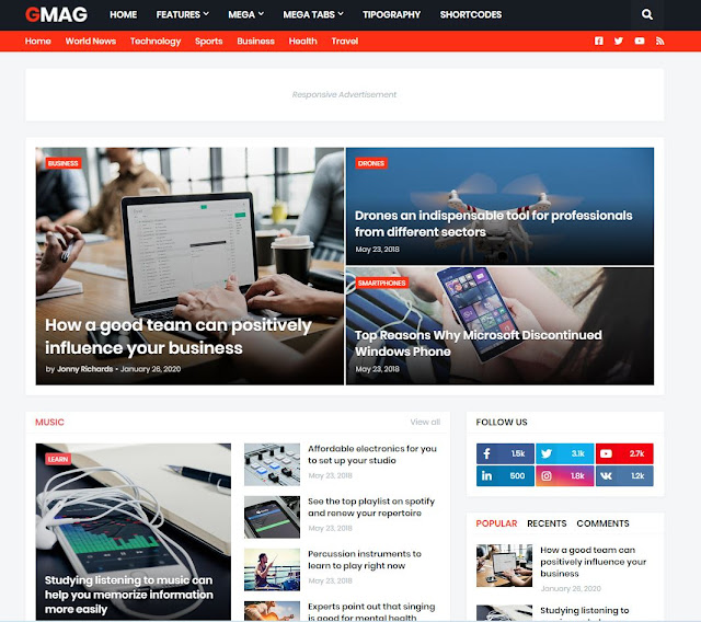 Chia sẻ template GMag Premium chuẩn SEO blogspot miễn phí 2021