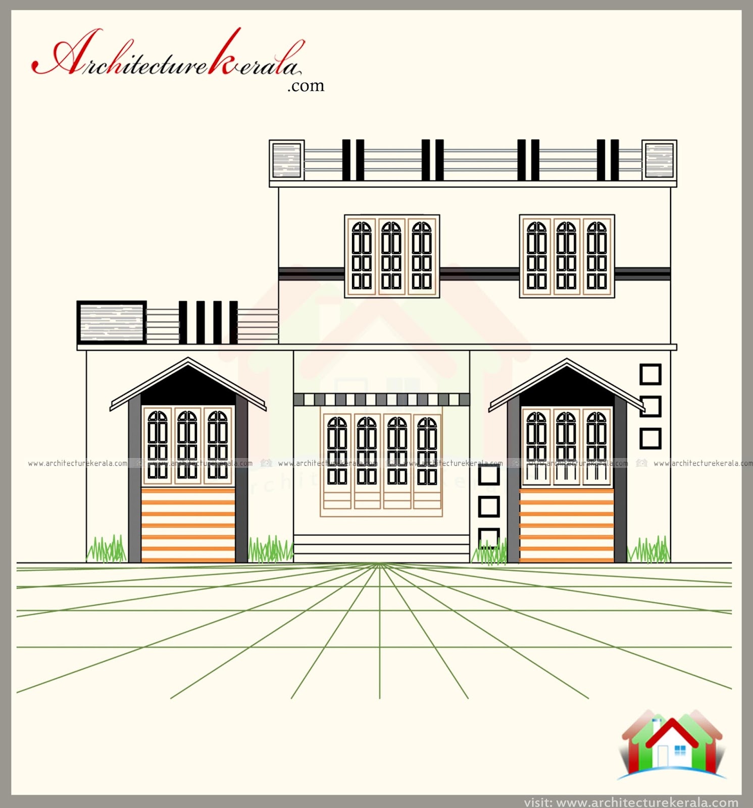  3  BEDROOM  HOUSE  PLAN  WITH ELEVATION  ARCHITECTURE KERALA