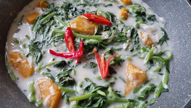 Resepi Sayur Bayam Masak Lemak Putih Bersama Labu