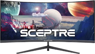 Sceptre 30-inch Curved Gaming Monitor 21:9 2560x1080 Ultra Wide Ultra Slim HDMI DisplayPort up to 200Hz Build-in Speakers, Metal Black (C305B-200UN1)